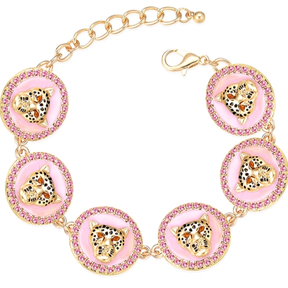 ✨🐆 pink leopard bracelet